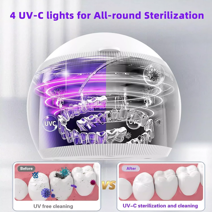 Ultrasoonreiniger voor alle doeleinden - de ultieme oplossing voor het moeiteloos reinigen van delicate items - combineert ultrasone golven met U.V. LED-lichten - huishoudmeester