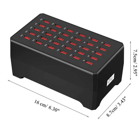 30-poorts USB Oplaadstation - output van 5V/2.4A - wereldwijd bruikbaar - snel en betrouwbaar opladen van je gadgets - huishoudmeester