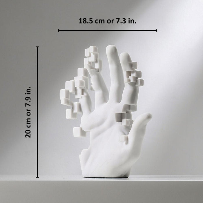 Digitale Hand Kunst Sculptuur - symboliseert de samensmelting van de fysieke en digitale werelden - huishoudmeester