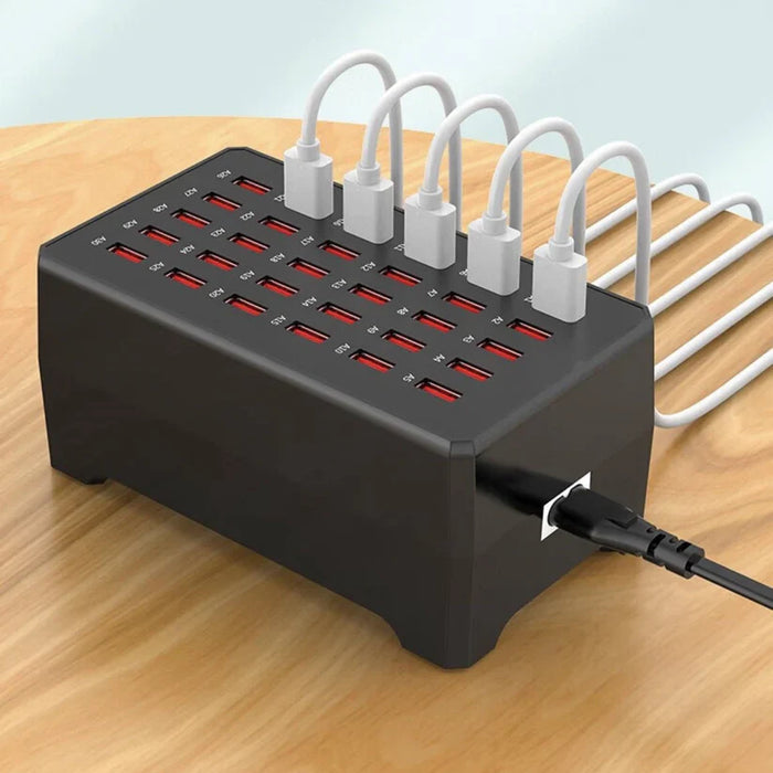 30-poorts USB Oplaadstation - output van 5V/2.4A - wereldwijd bruikbaar - snel en betrouwbaar opladen van je gadgets - huishoudmeester