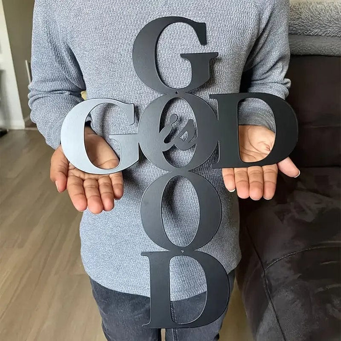 Handgemaakte "God Is Good" Metaalwanddecoratie - een dagelijkse herinnering aan Gods liefde en aanwezigheid in je leven - huishoudmeester