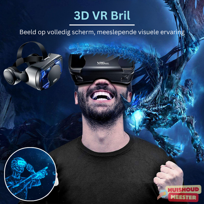 Virual Reality PRO+™ | Smart VR Bril met Geïntegreerde Headset voor iPhone & Android