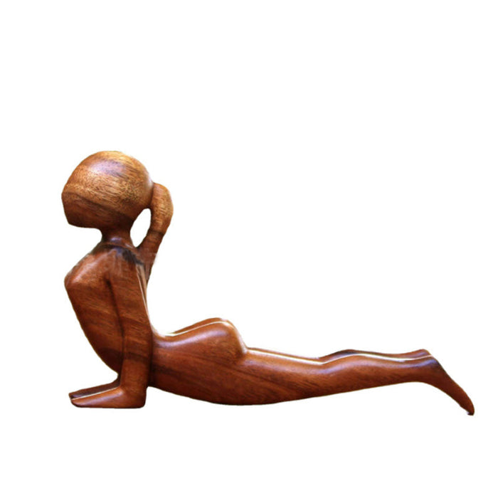 Yoga-geïnspireerde Houten Beeldjes - elegante figuren stralen sereniteit uit in diverse yogahoudingen - huishoudmeester