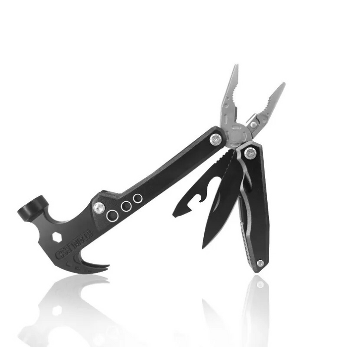 Ultiem Multi-Tool Hamer & Tangen - hoogwaardig roestvrijstalen gereedschap zoals een hamer, tangen, draadknippers, een mes en schroevendraaiers, in één compact apparaat - huishoudmeester