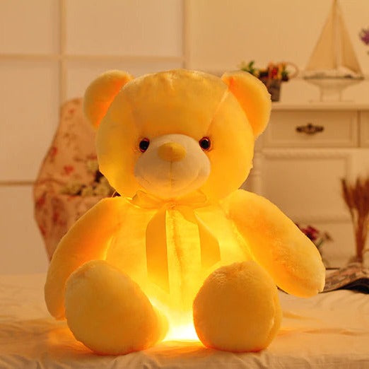 LED Lichtgevende Teddybeer in veranderende kleuren - superzacht - knus en troostend - 32cm hoog -Huishoudmeester