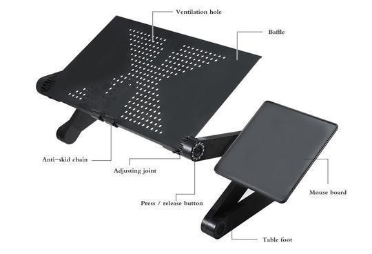 360° Verstelbare Laptopstandaard - duurzaam aluminium - verstelbaar - lichtgewicht - met ventilatiegaten - huishoudmeester