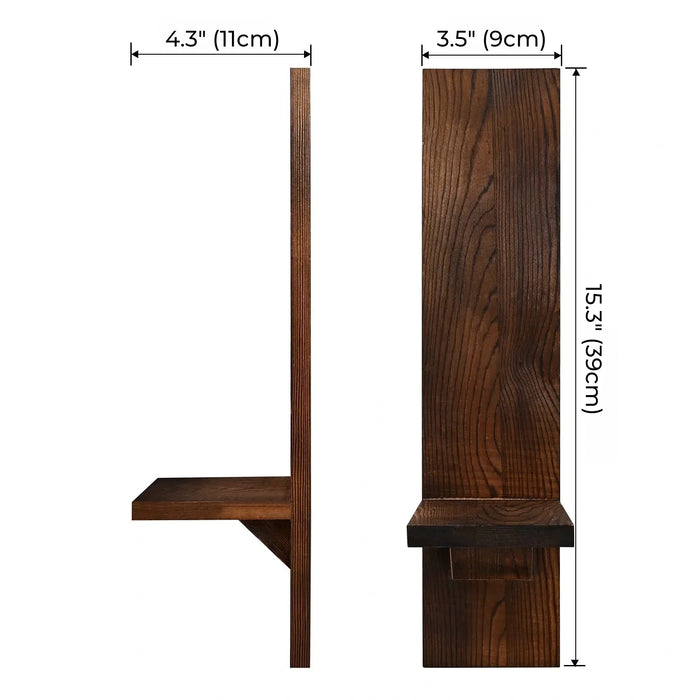 Elegante Eiken Houten Kaarsenwandhouder Set - eenvoudige installatie - natuurlijke eikenhoutnerf brengt textuur en warmte - huishoudmeester