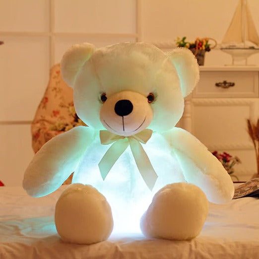 LED Lichtgevende Teddybeer in veranderende kleuren - superzacht - knus en troostend - 32cm hoog -Huishoudmeester