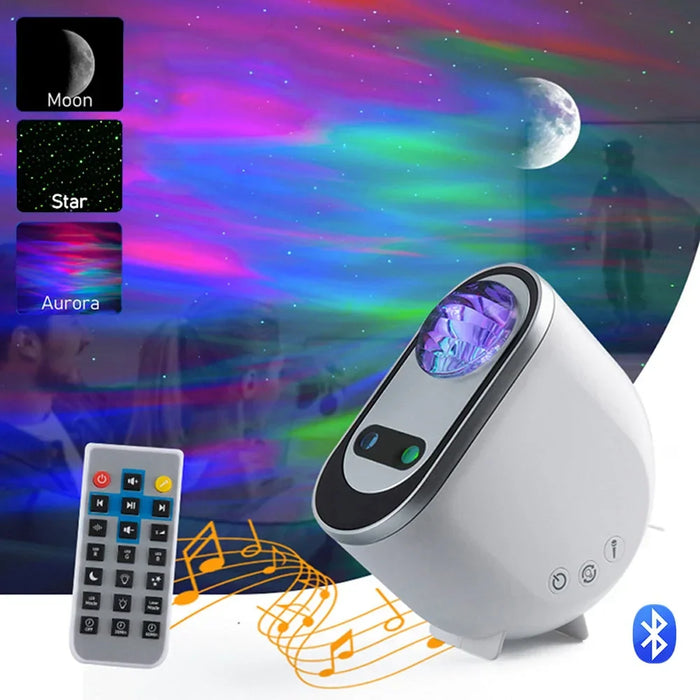 3-in-1 Galaxy projector - rustgevende witte ruis - bluetooth en Ritmemodus - huishoudmeester