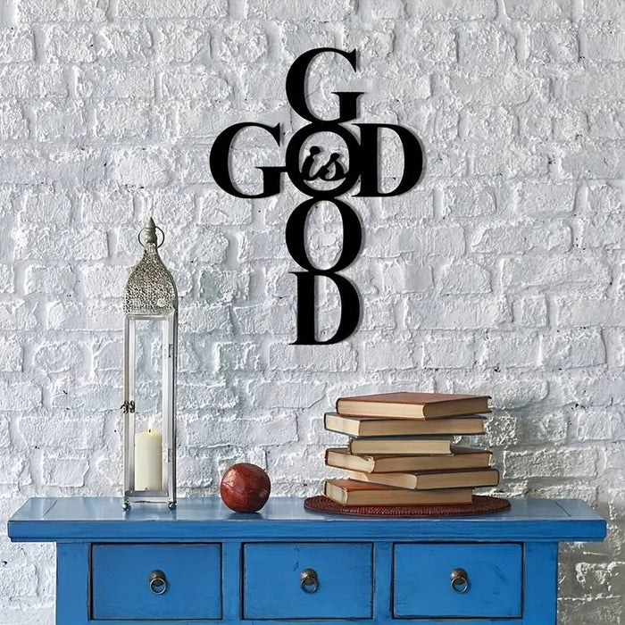 Handgemaakte "God Is Good" Metaalwanddecoratie - een dagelijkse herinnering aan Gods liefde en aanwezigheid in je leven - huishoudmeester