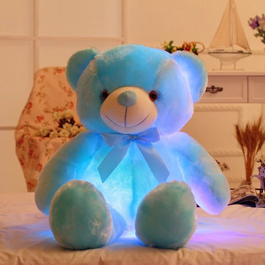 LED Lichtgevende Teddybeer in veranderende kleuren - superzacht - knus en troostend - 32cm hoog -Huishoudmeester