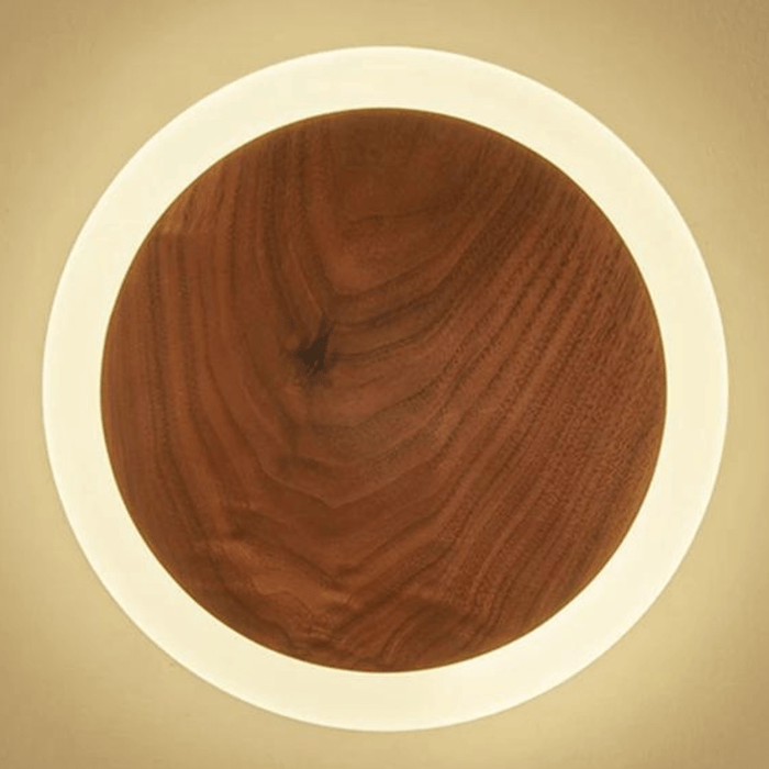 LumiWalnut LED Wandlamp - strak, modern ontwerp met hoogwaardig notenhout - energiezuinig - huishoudmeester