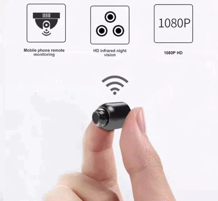 Mini WiFi Beveiligingscamera met Nachtzicht - directe verbinding met je telefoon - 1080HD resolutie - bewegingsdetectie - huishoudmeester