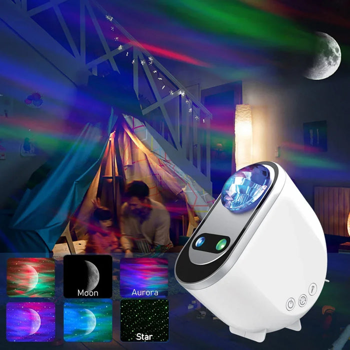 3-in-1 Galaxy projector - rustgevende witte ruis - bluetooth en Ritmemodus - huishoudmeester