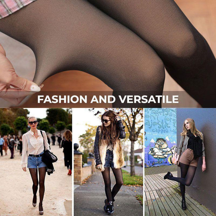 Legging met hoge taille - trendy transparante kousenlook - geïsoleerde binnenlaag - slank silhouet - huishoudmeester