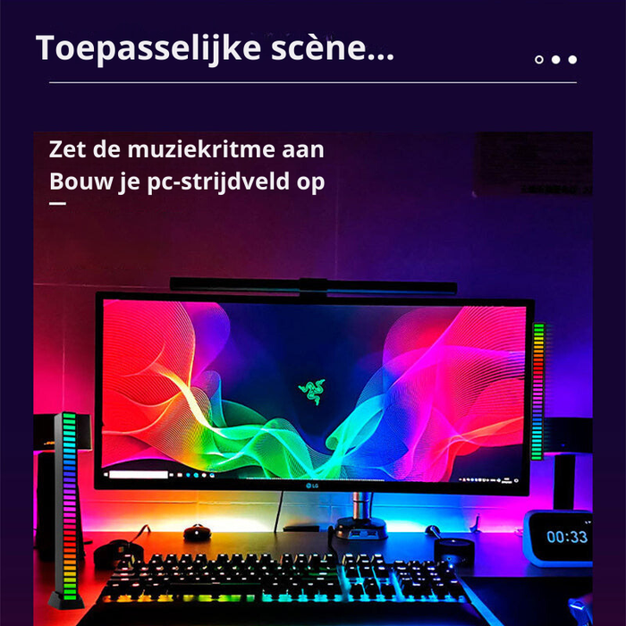 RGB-Lichtbalk - dynamische verlichtingseffecten die reageren op muziek - gebruiksvriendelijke bediening - huishoudmeester