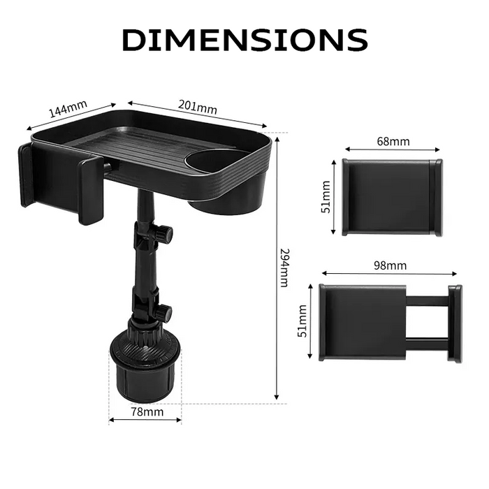 Auto Beker & Telefoonhouder - Dineren Onderweg! - universeel compatibel - eenvoudige installatie - huishoudmeester