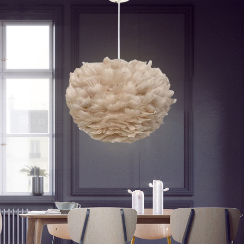 Veren Hanglamp - zachte, delicate veren en geïnspireerd door de Scandinavische stijl - huishoudmeester