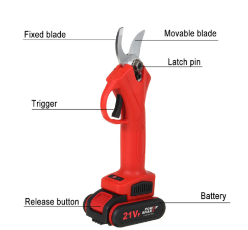 Draadloze Elektrische Snoeischaar -  tungsteenstalen mes - Ergonomisch en Stille Werking - lange batterijlevensduur - huishoudmeester