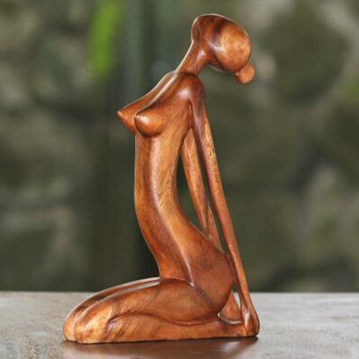 Yoga-geïnspireerde Houten Beeldjes - elegante figuren stralen sereniteit uit in diverse yogahoudingen - huishoudmeester