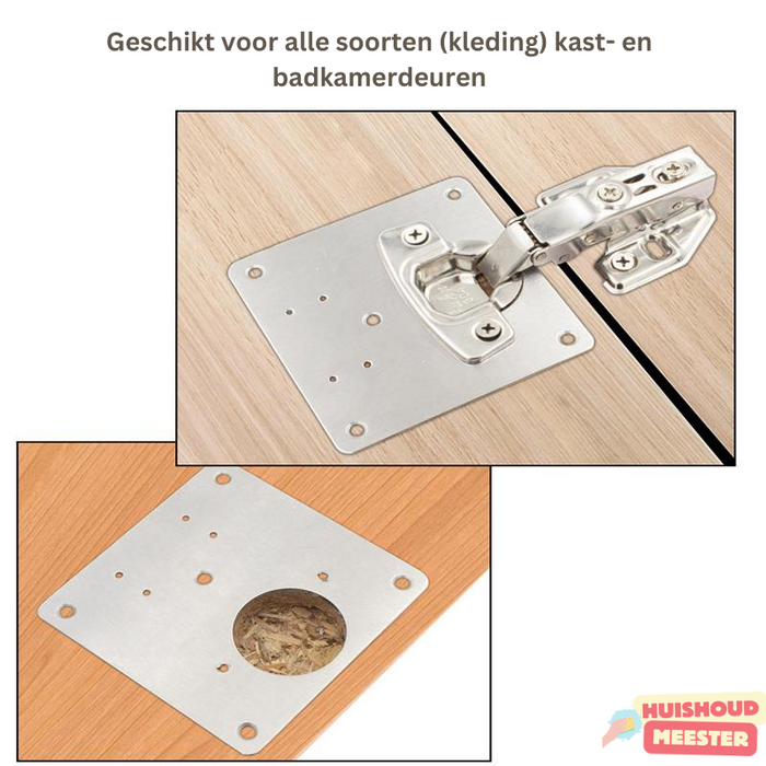 HingePlate™ - Reparatie- en herstelkit voor kapotte scharnieren (2+2 GRATIS)