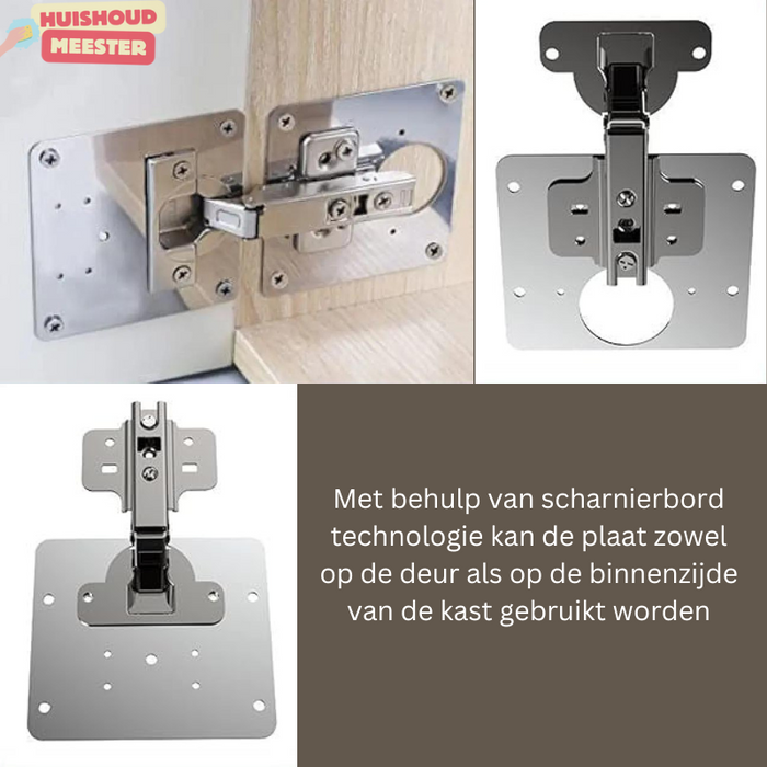 HingePlate™ - Reparatie- en herstelkit voor kapotte scharnieren (2+2 GRATIS)