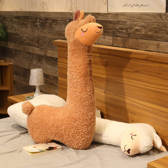 Alpaca Zijslaper Kussen - ultrazacht pluche en katoen - afneembare, machine wasbare hoes - huishoudmeester