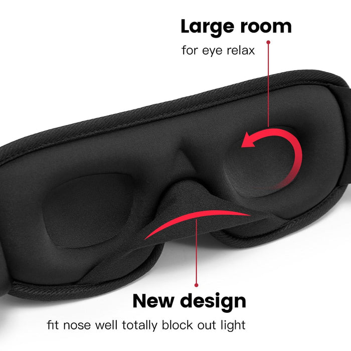 3D Licht blokkerend Slaapmasker - Superieure Lichtbescherming - zacht en ademend - geschikt voor alle gezichtsvormen en -maten - huishoudmeester