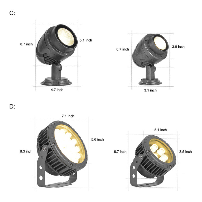 LED Landschapsspot voor Buiten - met warmteafvoer - perfect voor bomen, hekken en paden - superieure weerbestendigheid - huishoudmeester