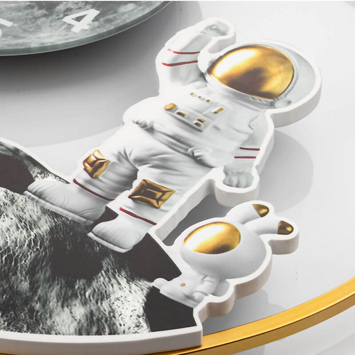 Astronaut Maanlanding Wandklok - schoon, modern ontwerp en gedetailleerde afwerking - modern elegant - huishoudmeester