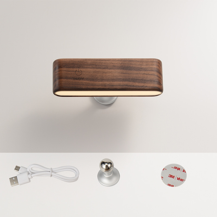 360-Graden Roterende Magnetische Bureau Lamp - premium massief hout - unieke magnetische oplaadoplossing - installatie zonder boren - huishoudmeester