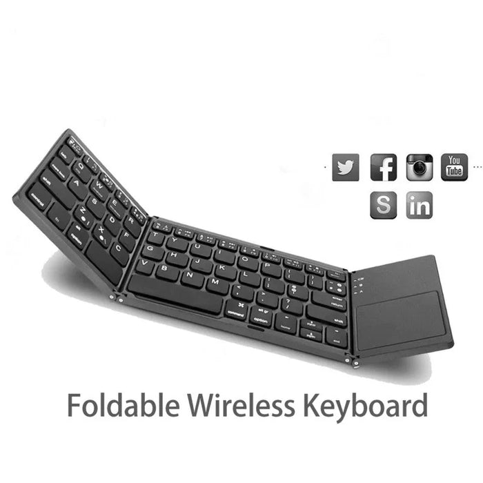 Ultra-Portable Bluetooth Touchpad Keyboard - compacte toetsenbord biedt naadloze connectiviteit met je smartphone of tablet - ingebouwd touch pad - universeel compatibel - huishoudmeester