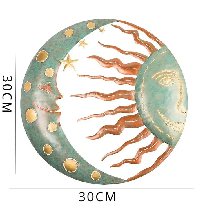 Zon, Ster en Maan Muurdecoratie - licht, duurzaam metaalontwerp past bij diverse interieurstijlen - huishoudmeester