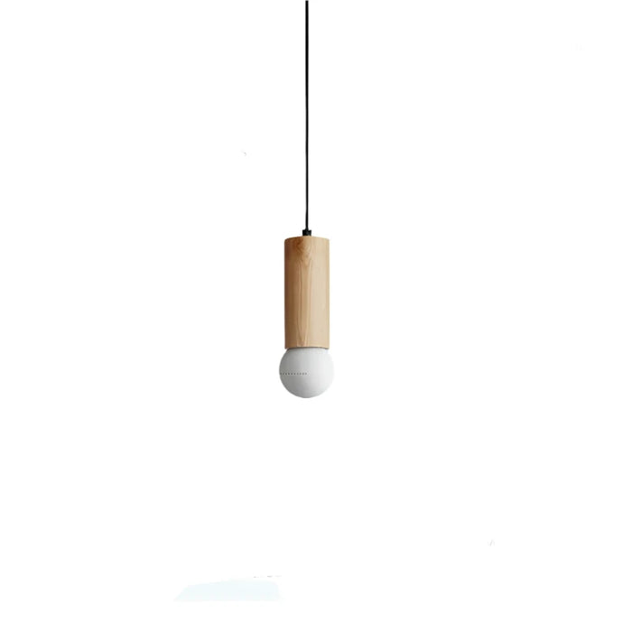 Minimalistische Houten Hanglamp - een delicate mix van natuurlijk hout en zachte koperen accenten - huishoudmeester