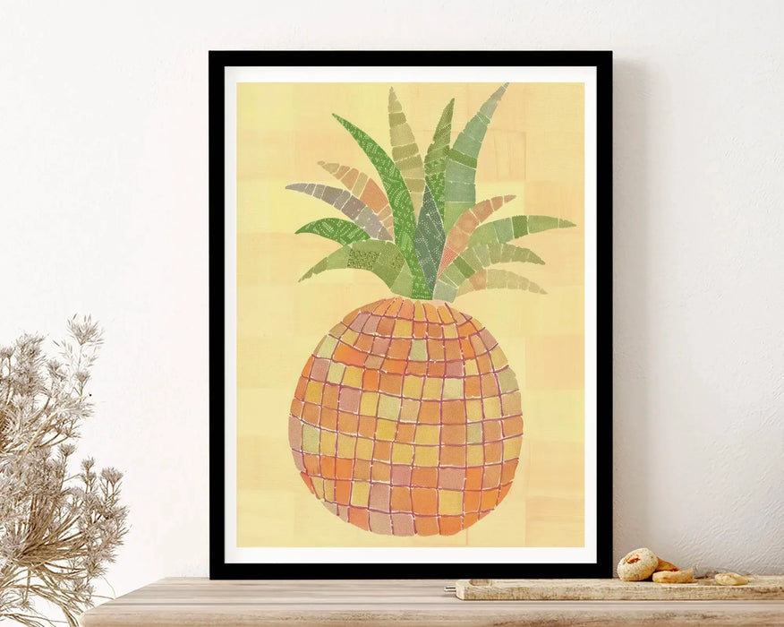 Artistieke Disco Fruit Muurdecoratie - gedrukt op duurzaam, waterbestendig canvas - wordt geleverd zonder lijst - huishoudmeester