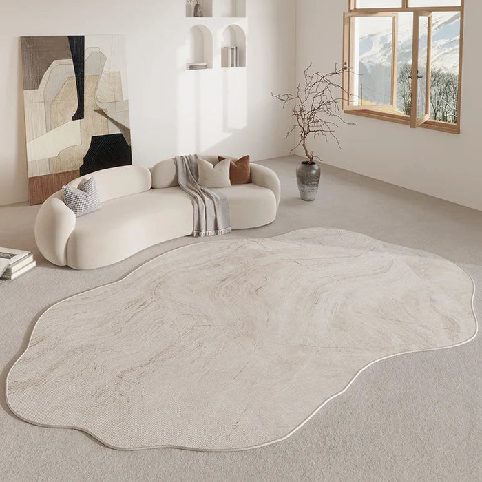 Abstract Beige Vloerkleed voor Moderne Ruimtes - antislip achterkant - duurzaam en eenvoudig in onderhoud - huishoudmeester