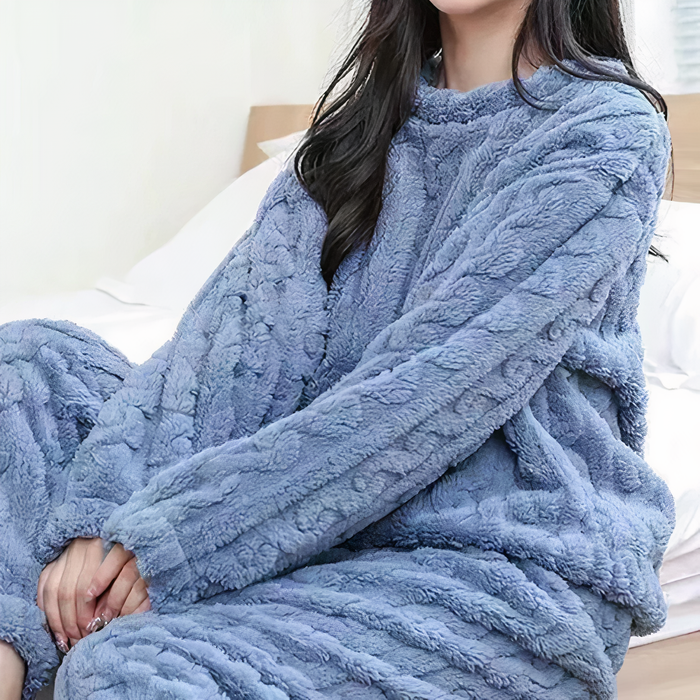 Winter Pyjama Set - ultrazachte fleecestof - knus, luxueus gevoel - ontspannen pasvorm voor maximaal comfort - huishoudmeester