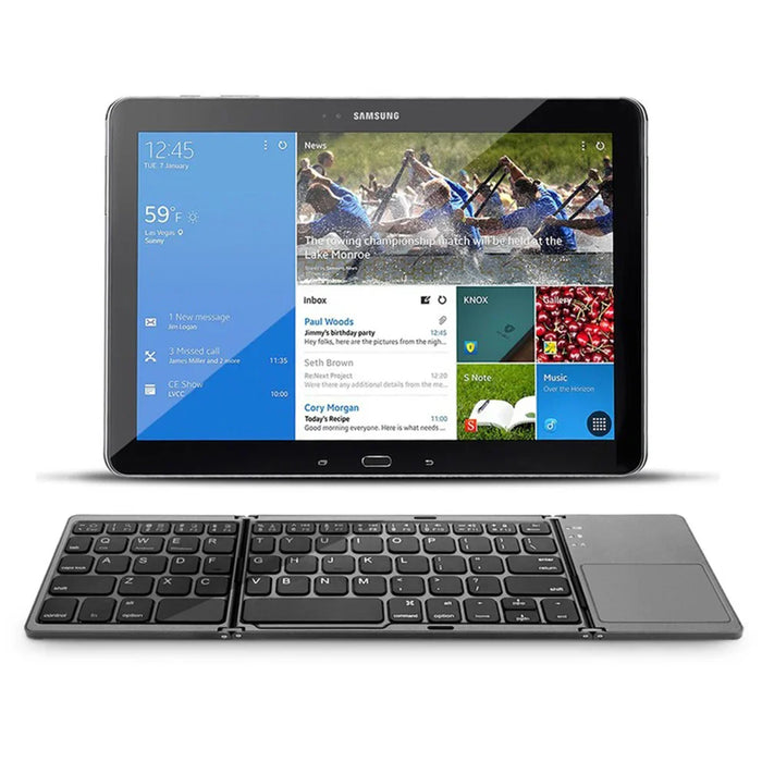 Ultra-Portable Bluetooth Touchpad Keyboard - compacte toetsenbord biedt naadloze connectiviteit met je smartphone of tablet - ingebouwd touch pad - universeel compatibel - huishoudmeester