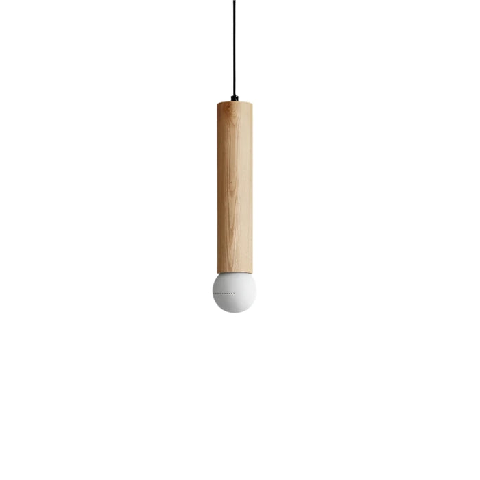 Minimalistische Houten Hanglamp - een delicate mix van natuurlijk hout en zachte koperen accenten - huishoudmeester