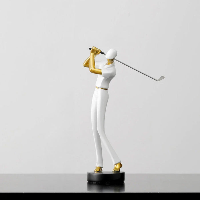 Dynamische Golf Beeldjes - dynamisch en elegant design - legt de essentie van het spel vast in gedurfde gouden accenten - huishoudmeester