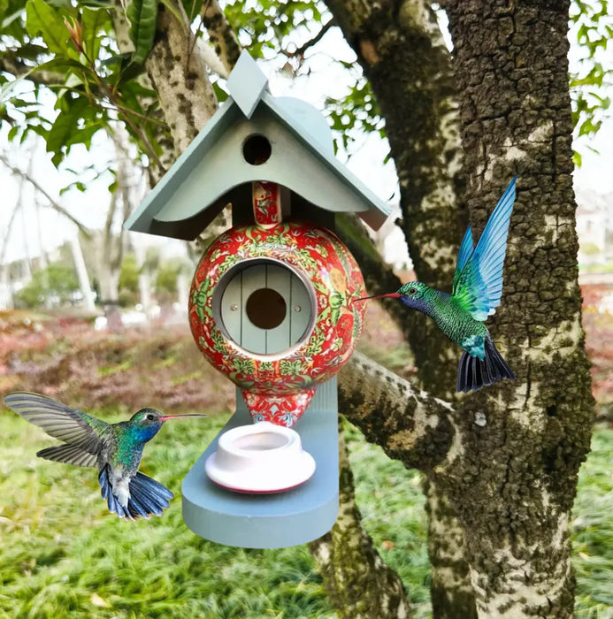 Kleurrijke Theepot Vogelhuisje - een knusse schuilplaats voor gevederde vriendjes, het hele jaar door - huishoudmeester