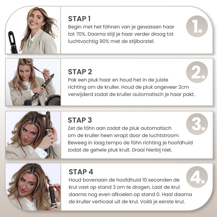 GlamPro 6-in-1 AirStyler - beschermt je haar tegen overmatige hitte - snel en efficiënt - huishoudmeester