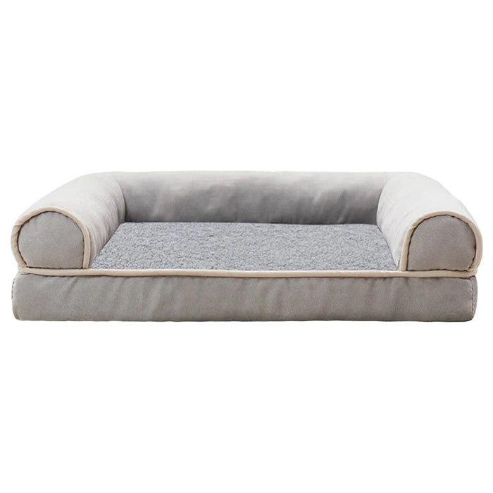 Luxe Suede Comfort Bed voor Honden - schapenvacht onderlaag - 3D-schuimvulling - antislip bodem - huishoudmeester