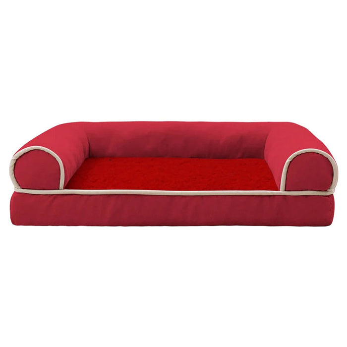 Luxe Suede Comfort Bed voor Honden - schapenvacht onderlaag - 3D-schuimvulling - antislip bodem - huishoudmeester