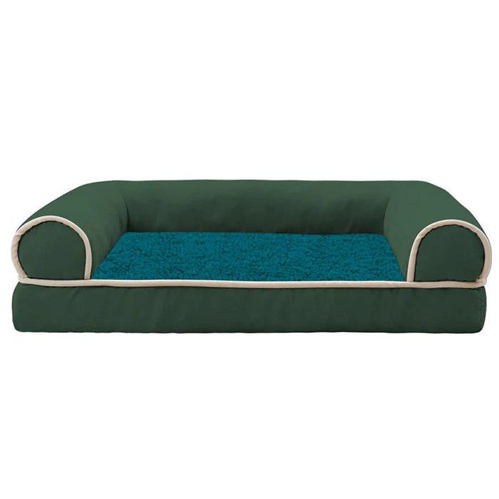 Luxe Suede Comfort Bed voor Honden - schapenvacht onderlaag - 3D-schuimvulling - antislip bodem - huishoudmeester