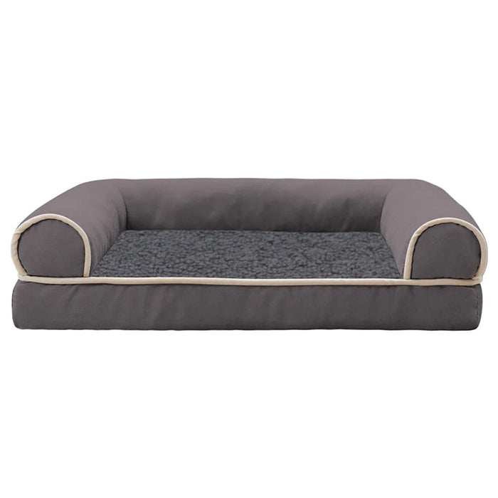 Luxe Suede Comfort Bed voor Honden - schapenvacht onderlaag - 3D-schuimvulling - antislip bodem - huishoudmeester