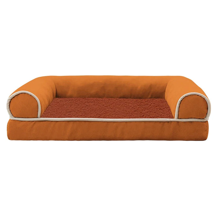 Luxe Suede Comfort Bed voor Honden - schapenvacht onderlaag - 3D-schuimvulling - antislip bodem - huishoudmeester