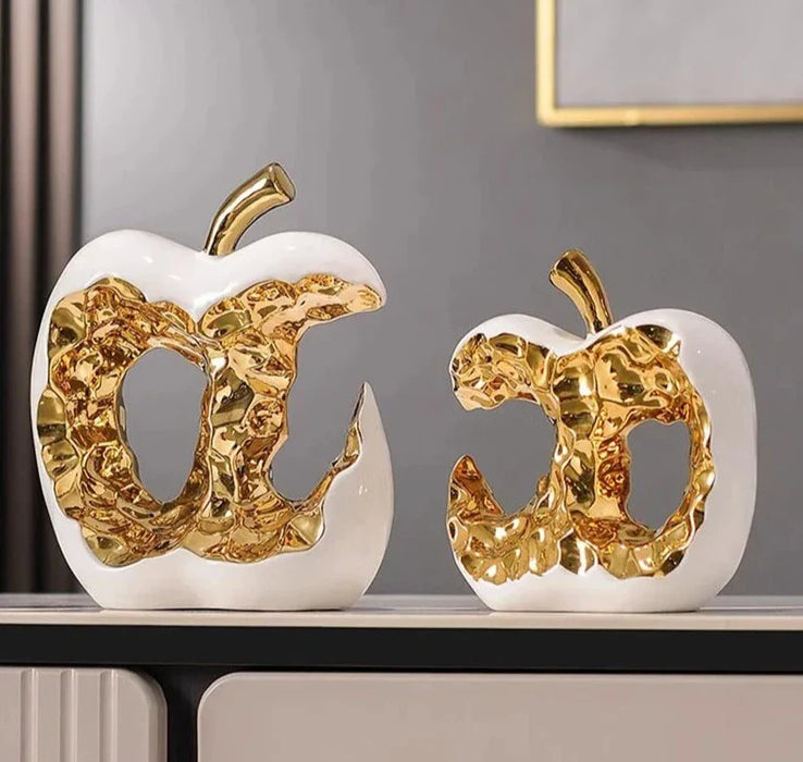 Premium Gouden Appel Sculptuur - symbool van welvaart - uitmuntend vakmanschap - huishoudmeester