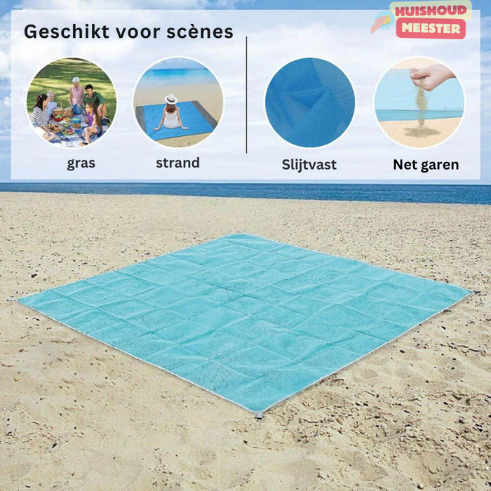 Zandvrije strandmat | Nooit meer last van zand op je handdoek