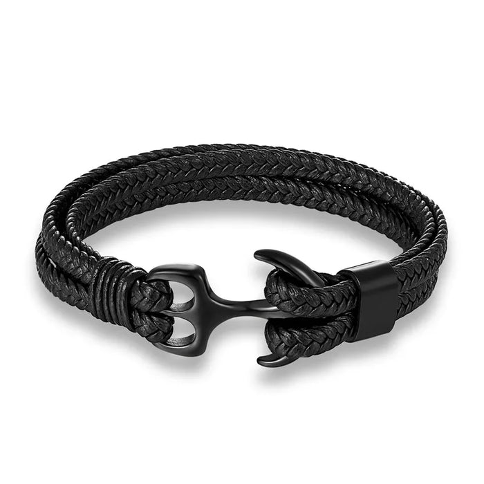 Anker Lederen Armband - nautisch geïnspireerd accessoire - superieur vakmanschap - huishoudmeester